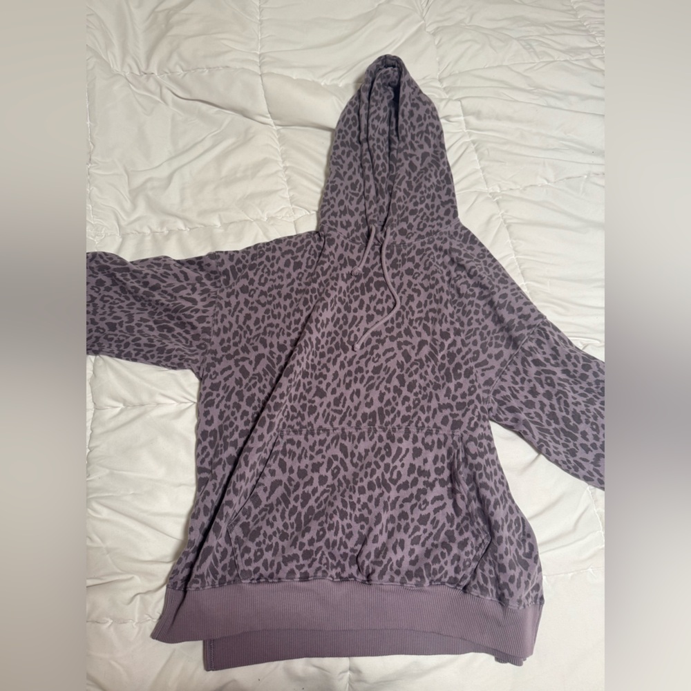American Eagle Outfitters Purple Leopard Print Hoodie